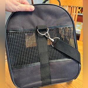 Pet Dog Cat Travel Transport Bag Carrier Black 18" x 12" x 10"